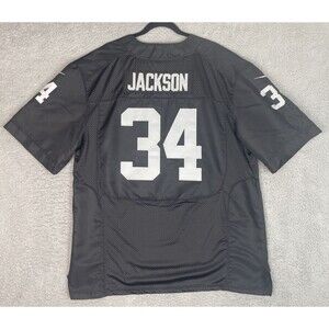 Nike Authentic Stitched Jersey Bo Jackson #34 Raiders Mens 52 2XL Black NFL